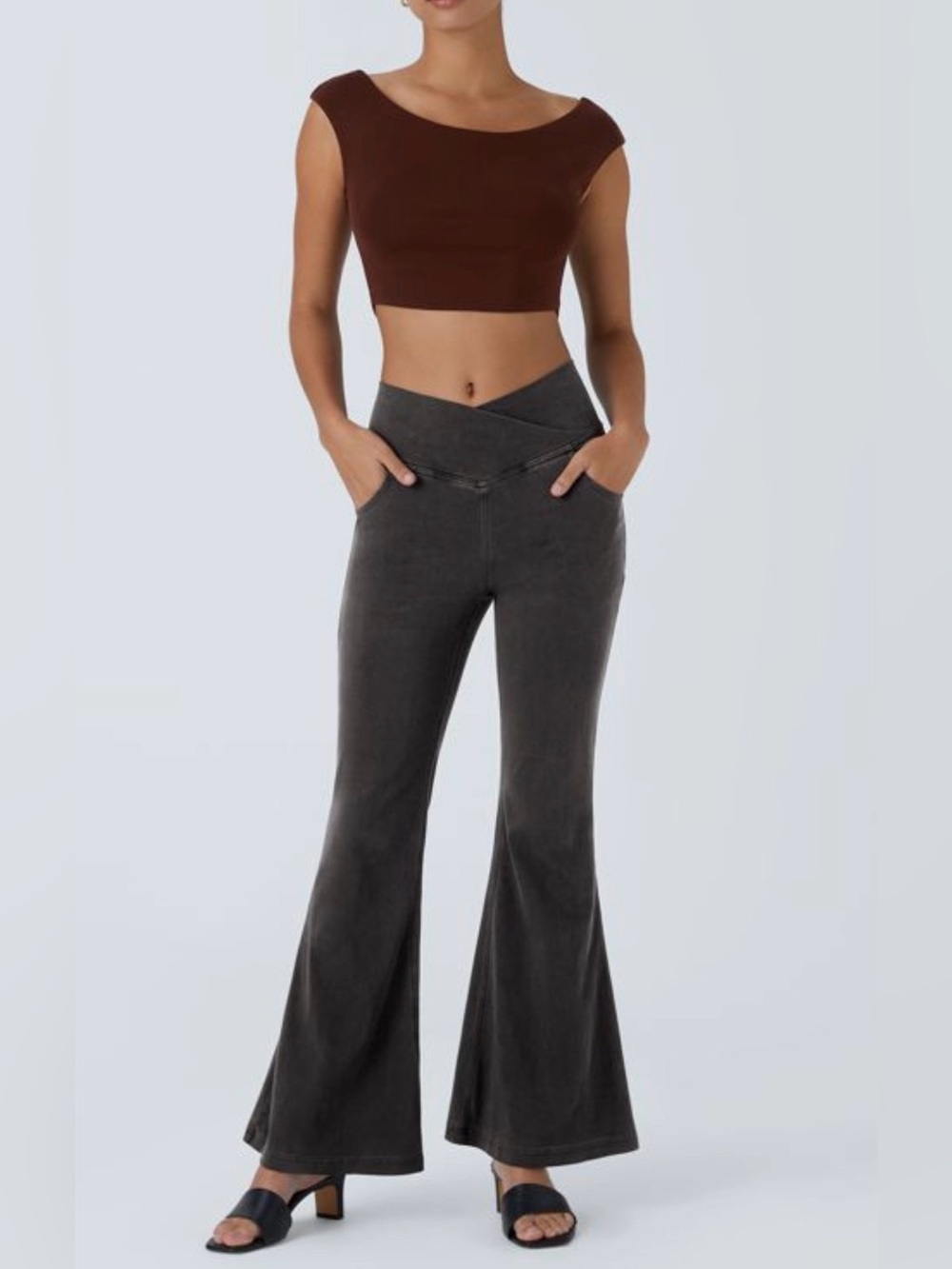 HALARA FLEX High Waisted InstantCool Crossover Flare Jeans